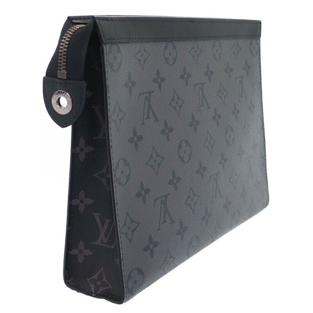Louis Vuitton Monogram Pochette Black Clutch Bag Reverse Voyage Eclipse